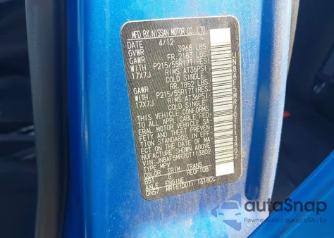 2012 Nissan Juke Sv from USA, damaged, VIN JN8AF5MR7CT113802